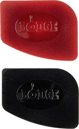 Vista 2 de Lodge SCRAPERPK - Raspadores de sartén de policarbonato duraderos, rojo y negro, 2