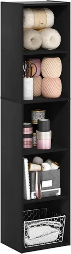 Vista 77 de Furinno - Estantería con 1 gabinete con puerta serie Luder, color blanco