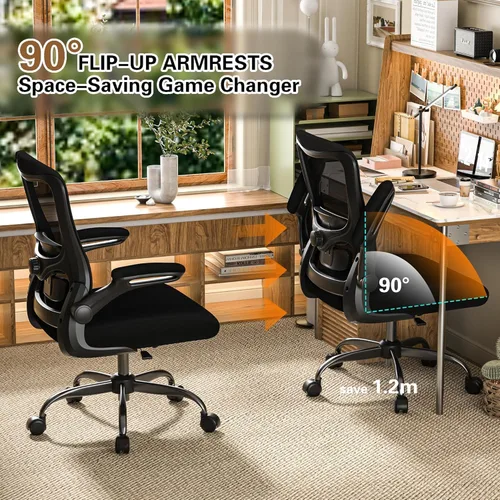 Vista 6 de Ergonomic Office Chair - High Back Desk Chair with Adjustable Lumbar Support, Breathable Mesh Back, 330LBS Capacity, Easy Assembly, for Home Office