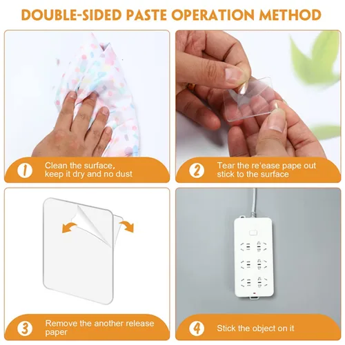 Vista 3 de 50 almohadillas adhesivas de doble cara para montaje, cinta cuadrada precortada de dos caras de 1-3/8 pulgadas, cinta adhesiva de doble cara