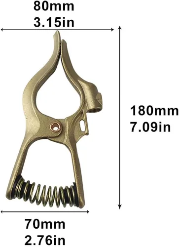 Vista 5 de Pinza de tierra para soldadura de 300 amperios estilo T de latón