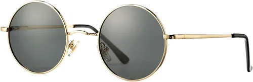 Vista 7 de PORADAY Circle Lennon - Gafas de sol polarizadas redondas retro, estilo hippie, gafas de sol de círculo pequeño