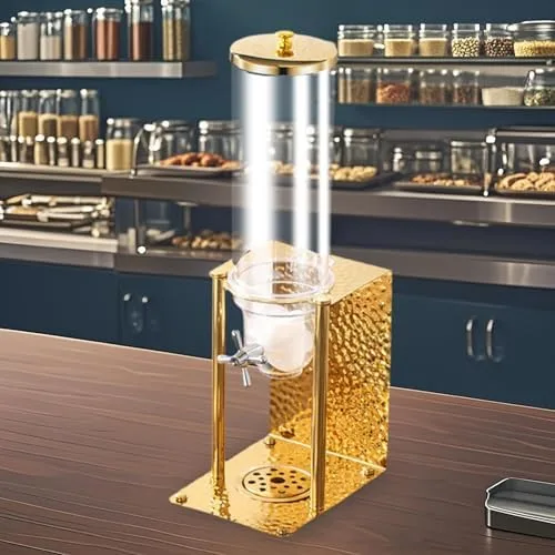 Dispensador de cereales de acero inoxidable de gran capacidad para despensa, contenedor de almacenamiento de alimentos secos para encimera,