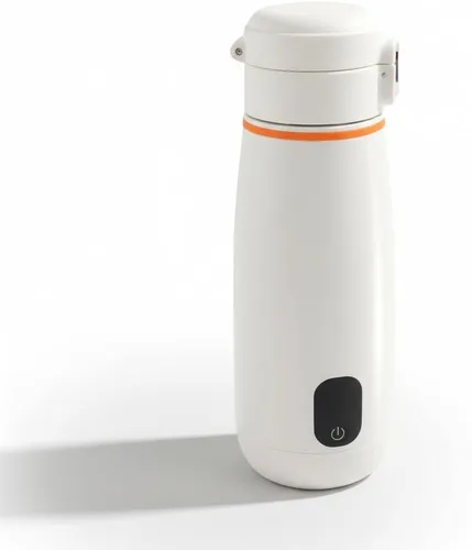 Hervidor eléctrico portátil de acero inoxidable de 11.8 fl oz, caldera de agua caliente pequeña con calefacción inalámbrica para viajes, camping,