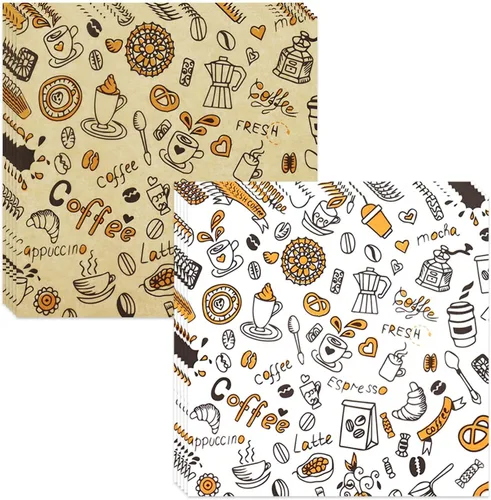 Vista 13 de 400 piezas de hojas de papel de delicatessen premium, 17,8 cm x 17,8 cm, resistentes al agua y a la grasa, forros a prueba de grasa para botes