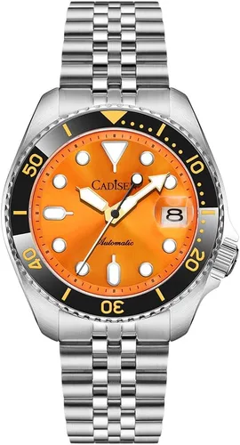 CADISEN Reloj automático para hombre NH35A Reloj mecánico GMT banda de acero inoxidable impermeable casual 40M relojes para hombres
