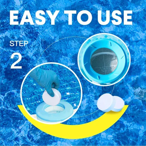 Vista 4 de PROFELIZ Tabletas de cloro de 3 pulgadas para piscinas, mata bacterias y detiene algas, disolución lenta, envueltas individualmente, tabletas