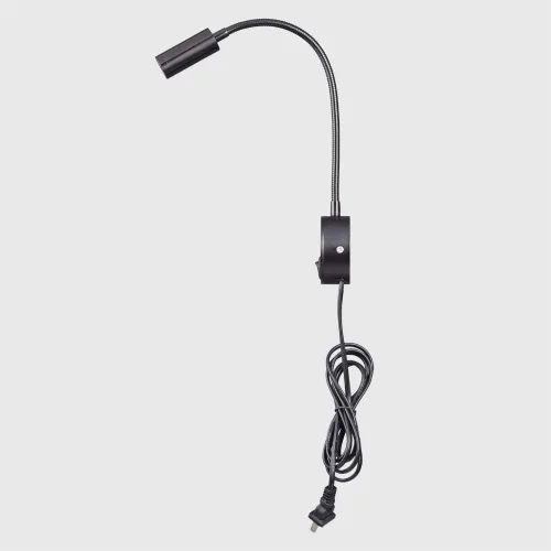 Vista 5 de Lámpara de luz de lectura montada en la pared LED 3W blanco cálido 3000K cable de enchufe negro acabado 1 pieza