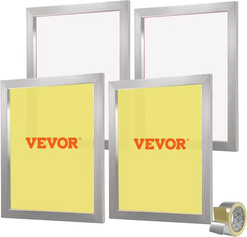 Vista 10 de VEVOR Kit de serigrafía, 6 marcos de impresión de pantalla de seda de aluminio, marco de impresión de pantalla de seda de 10 x 14 pulgadas con malla