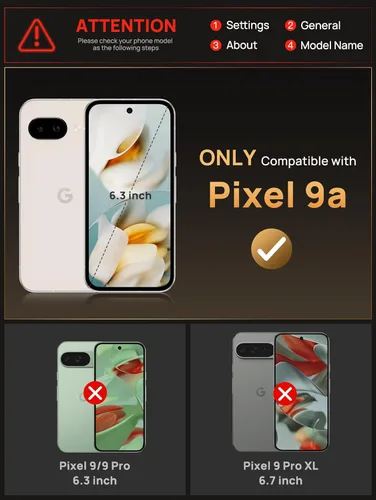 Vista 2 de Vihibii Funda tipo cartera para Google Pixel 9a con tarjetero (4 tarjetas), [bloqueo RFID], cubierta de cámara deslizante y bordes elevados