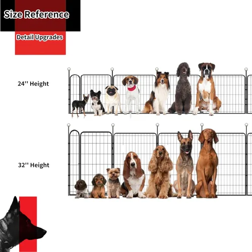 Vista 5 de Jaulas Portátiles para Perros y Corralito, Jaula de Metal de 32 Pulgadas para Perros Pequeños/Medianos, para Interior/Exterior, Correas