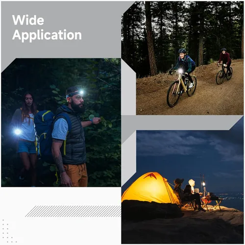 Vista 7 de Yeesport Faro LED para bicicleta eléctrica, impermeable, negro, frontal, 2 ajustes, IPX5, con cable, luz de bicicleta de montaña, faro ajustable