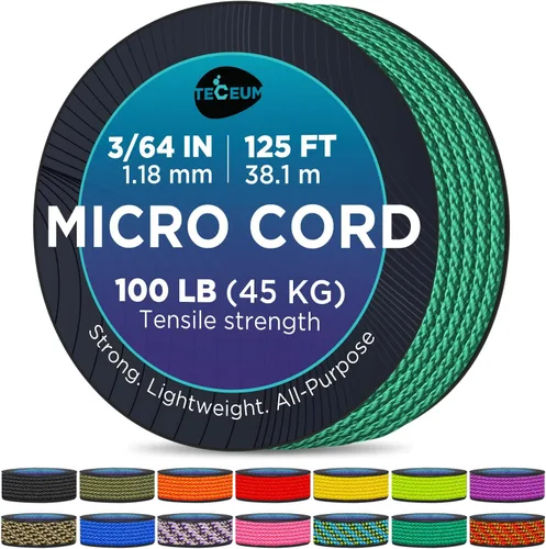 Vista 49 de TECEUM Micro Paracord – 1.18 mm X 38 m – Cordón de Utilidad Micro – Cuerda de Paracord Trenzada Fina – Ideal para Manualidades, Proyectos DIY