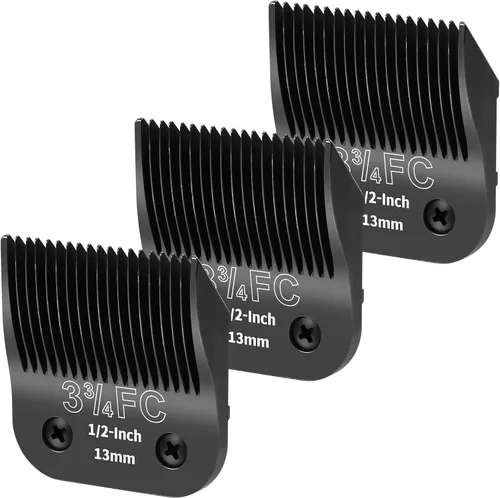 Vista 37 de Paquete de 6 cuchillas de acero desmontables para el aseo de perros, compatibles con Andis, Oster A5, Wahl KM-10, longitud de corte de 1/100 a 1/2