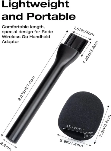 Vista 3 de Rode - Soporte de micrófono inalámbrico de mano con filtro pop, soporte para Wireless Go 2/Pro, adaptador de micrófono de entrevista para Go/ME