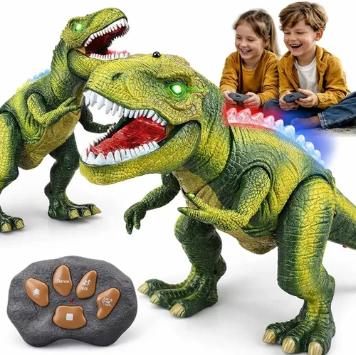 Vista 9 de STEAM Life Juguetes de dinosaurio con control remoto para niños, gran robot Trex para niños, juguetes Trex, robot de dinosaurio electrónico que