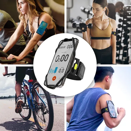 Vista 7 de BONE Run Tie 2, soporte para teléfono para correr, brazalete deportivo de silicona agradable a la piel con diseño de doble capa para disipación