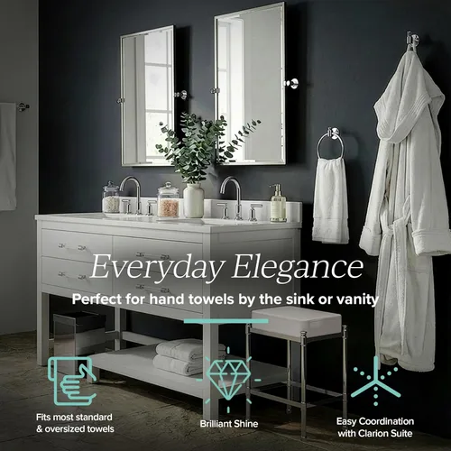 Vista 6 de Gatco Clarion - Toallero cromado, acrílico transparente