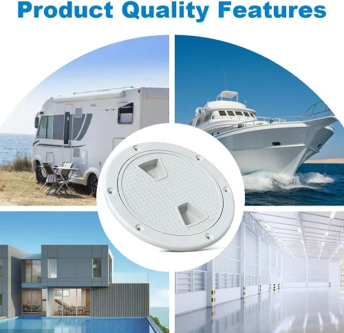 Vista 7 de Escotilla de barco de 4, 6 y 8 pulgadas, placas de cubierta para barcos, escotilla de inspección redonda antideslizante, cubierta desmontable