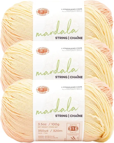 Vista 29 de Lion Brand Yarn Hilo Mandala String, Hilo Fingering para Tejer y Crochet, Acoustic, 1 Paquete