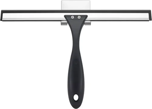 AmazerBath Escobilla para puerta de cristal de ducha, escobilla de ducha para puertas de cristal, escobilla multiusos con gancho para puertas de