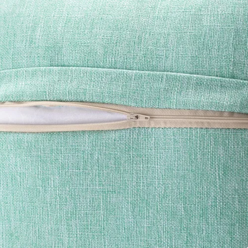 Vista 5 de Meekio - Juego de 2 fundas de almohada cuadrada de color aqua de 16 x 16 pulgadas, fundas de almohada rurales de estilo bohemio con botones de coco