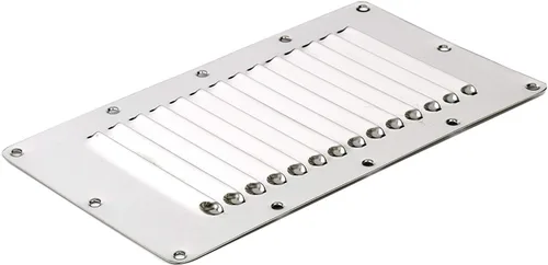 Vista 2 de Amarine Made Ventilación de acero inoxidable con listones estampados, ventilación marina rectangular para yates y barcos - 07720S - 5" X 9" (2)