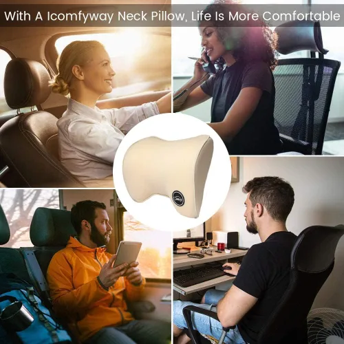 Vista 6 de Almohada para Cuello de Coche para Conducir, Almohada para Reposacabezas del Asiento del Coche, Soporte y Reposo para el Cuello del Coche, Almohada