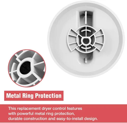 Vista 4 de WE03X25285 Perilla de control del temporizador de secadora compatible con secadora GE Hotpoint PS11763058 AP6032623