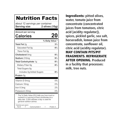 Vista 2 de Divina Bloody Mary - Aceitunas griegas sin hueso, peso neto de 13 onzas