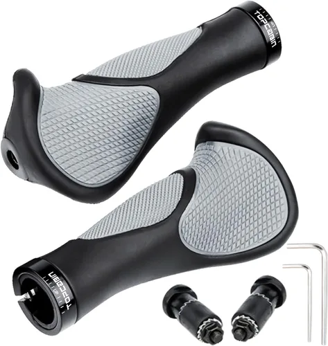 Vista 9 de Topcabin - Empuñaduras para manillar de bicicleta, agarres de aluminio ergonómicos, empuñaduras de bicicleta con amortiguación de vibraciones