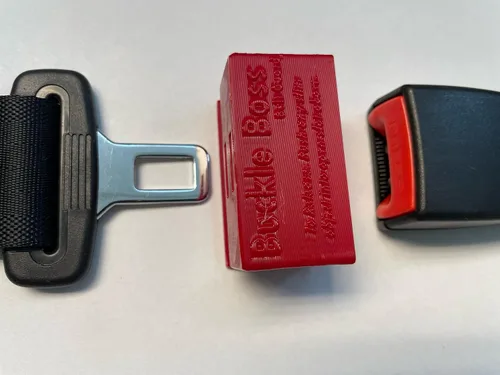 Vista 5 de Blue Buckle Boss Classic II - Bloqueo para cinturón de seguridad y protector de cinturón de seguridad, fabricado con ácido poliláctico fuerte Azul