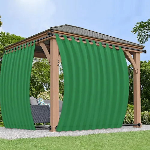 Vista 27 de PureFit Cortinas de exterior para patio desmontable, con pestañas adhesivas, impermeables, resistentes a la intemperie, a los rayos UV y a la Blanco