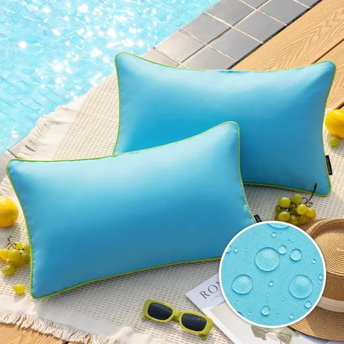 Vista 25 de Phantoscope - Juego de 2 fundas de almohada y cojín cuadradas decorativas, impermeables, para intemperie, sofás, carpas, 18 x 18 pulgadas