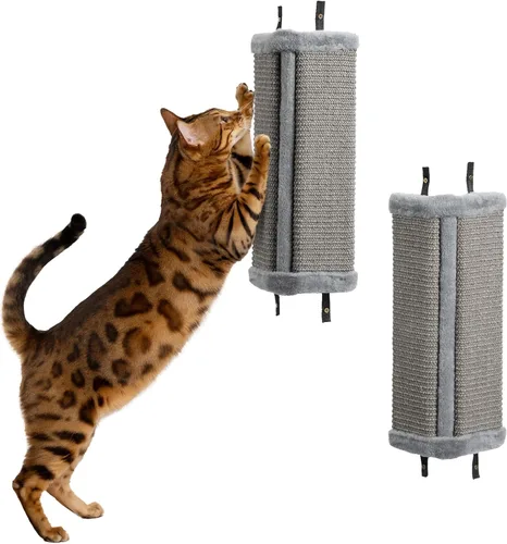 Vista 8 de Navaris Rascador de esquina para gatos (juego de 2) – Almohadilla de sisal de pared para gatos – Protector de panel de arañazos de montaje vertical