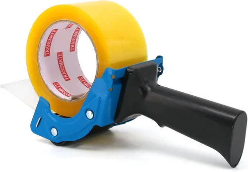 Vista 8 de Dispensador profesional de pistola de cinta de 3 pulgadas, paquete de 2 dispensadores de cinta de embalaje resistente para cajas de envío, recarga