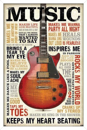 Vista 5 de Trends International, póster para pared Music Inspires Me, 22.375" x 34" Versión sin marco