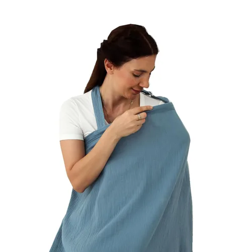 Vista 12 de insular Funda de lactancia de muselina para lactancia materna, fundas de lactancia transpirables con cuello de arco para mamá, delantal de lactancia