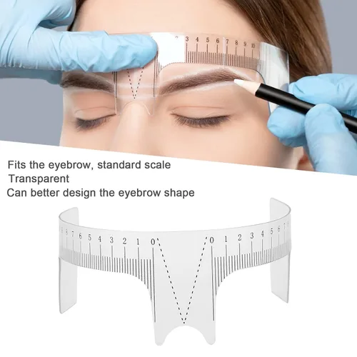 Vista 2 de Regla de posicionamiento de cejas profesional Plantillas de cejas Shaper Cejas Herramienta de mapeo de cejas Microblading Ceja Forma Diseño Regla