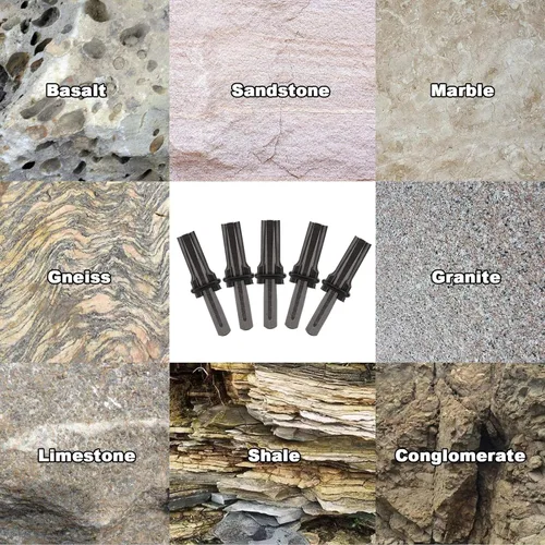 Vista 6 de HOZEON 12 cuñas de cuña y pluma, 5/8 pulgadas para hormigón, roca, piedra, divisor, mármol, herramientas manuales de granito
