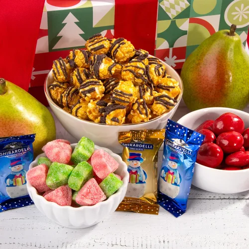Vista 4 de A Gift Inside Cesta de Regalo "Merry Christmas" de Frutas y Golosinas
