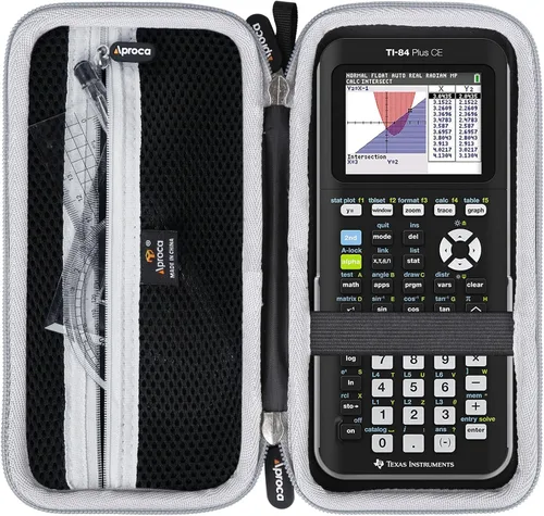 Vista 15 de Aproca Estuche rígido de almacenamiento negro, para calculadora gráfica de color Texas Instruments TI-84 Plus CE/TI-84 Plus/TI-83 Plus/TI-89