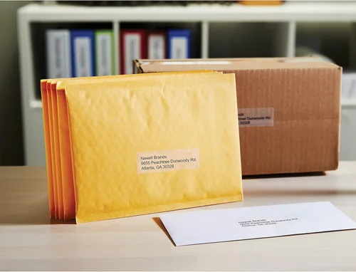 Vista 2 de DYMO Etiquetas de dirección para máquina de etiquetas, 1.12 x 3.5 pulgadas, transparentes, 130 etiquetas/rollo