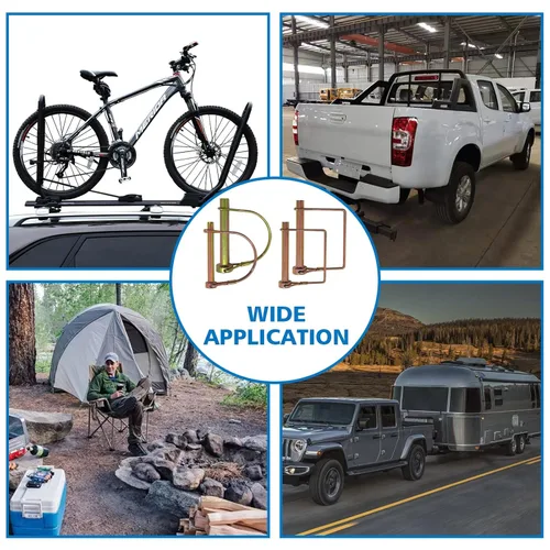 Vista 5 de 22 pasadores de bloqueo de eje de 1/4, 5/16 y 3/8 pulgadas de diámetro en 2 formas de cuadrado y arco, pasador de enganche de remolque resistente