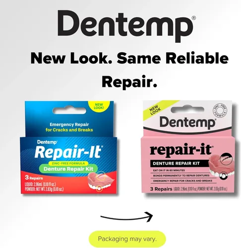 Vista 2 de D.O.C. Repair-It Advanced Formula Kit de reparación de dentaduras postizas 3 ea (paquete de 6)