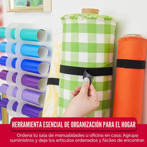 Vista 7 de Correas de velcro resistentes cortadas a la longitud 13,7 m x 1,9 cm Rollo autoadhesivo de una envoltura de doble cara Lazos de agrupación que
