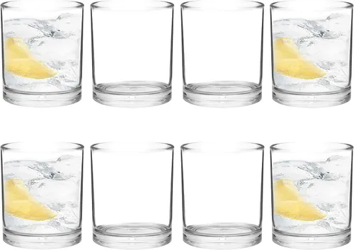 Vista 4 de Youngever Paquete de 8 vasos de plástico reutilizables de 11.8 fl oz, vasos de plástico, vasos de plástico, vasos irrompibles, vasos para beber