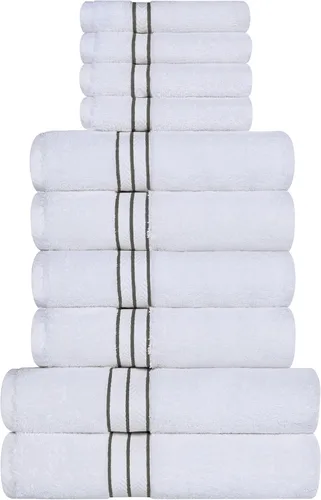 Vista 97 de Superior Juego de toallas de algodón turco ultra afelpadas de 10 piezas, ideal para baño principal, baño de invitados, secado rápido, ducha, spa