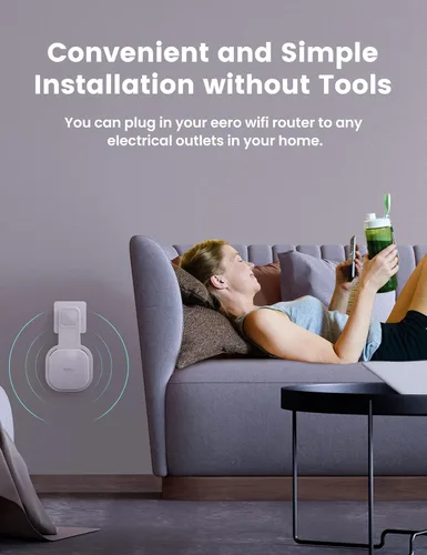 Vista 4 de DG-Direct Soporte de montaje en pared para eero 6 y eero 6+ Router Mesh Wi-Fi System, sin cables desordenados, soporte de montaje de pared para eero