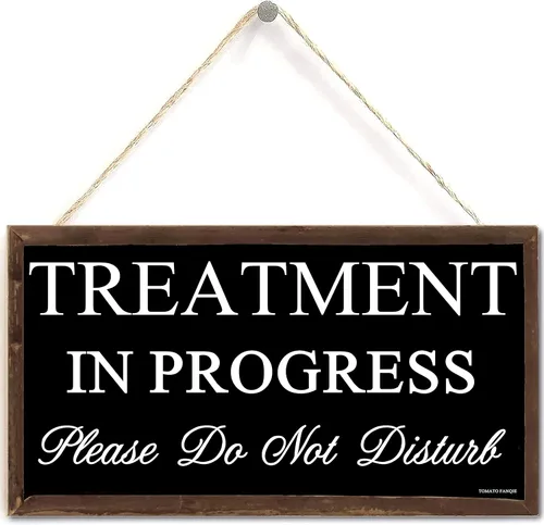 Vista 7 de TOMATO FANQIE Quiet Please Treatment in Progress 10 x 5 pulgadas Do Not Disturb colgante de pared, puerta de salón o uso comercial, para oficina